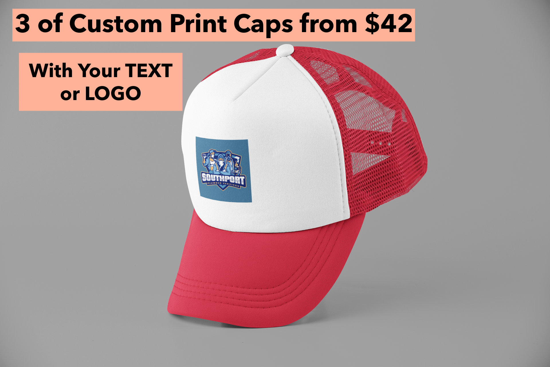 3 of CUSTOM IMAGES/LOGO Caps, Your Photo, Printed Caps, , the Dye ...