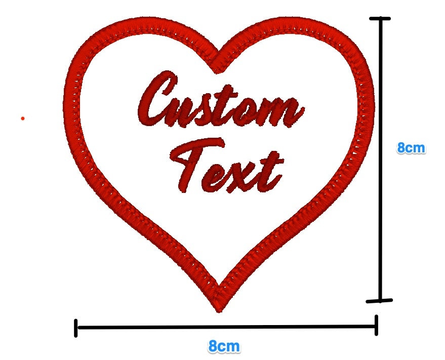 Personalised Heart Banner Embroidered Patches, Iron / Sew on Patches, Heart  Patches, Custom Patch, Patches, Name Patches, Embroidered Patch 