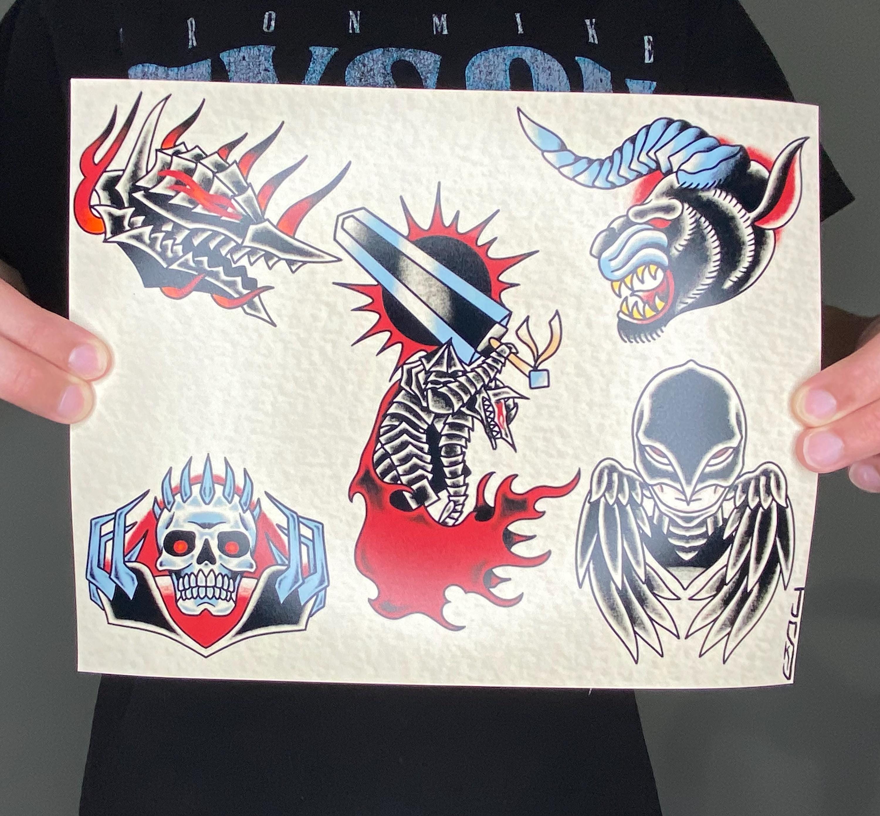 Guts, Griffith, Skull Knight, Zodd Traditional Tattoo Art Print - Etsy