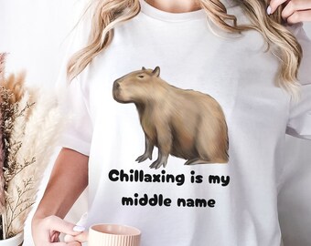 Camisa Chillaxing Capybara, regalo irónico del Reino Animal para él, ella y amante de los animales extraños