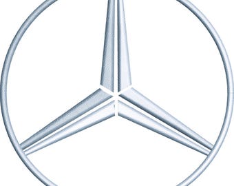 Mercedes Machine Embroidery logo badge 3 Sizes embroidery file design, Instant Download