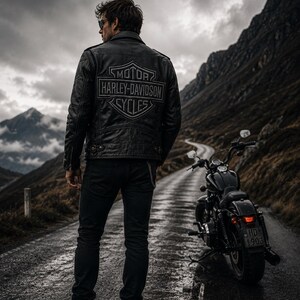 Vintage biker style embroidered patch design with bold lettering.