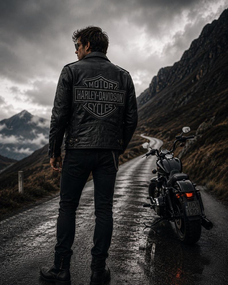 Vintage biker style embroidered patch design with bold lettering.