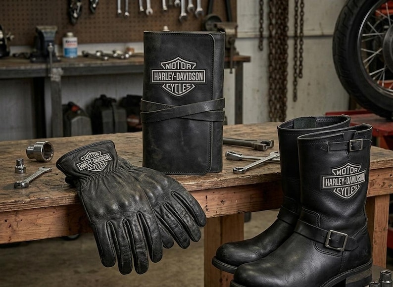 Detailed motorcycle embroidery pattern suitable for leather jacket backs.