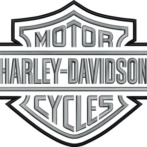 Large biker back patch embroidery featuring a motorcycle inspired shield logo.