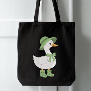 Duck Embroidery Design - Cute Goose in Boots and Hat - Digital Machine Embroidery File, 10 sizes Instant download
