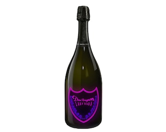 LADY GAGA Dom Perignon Rose Luminous Light-Up LED Champagne Dp Bottle Luxury Rare Display Decorative 0.75 Litre 750ml (Empty Bottle)