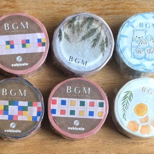 BGM Washi Tape 15 mm | Various Styles Masking Tape | Non-Foiled 7 m length