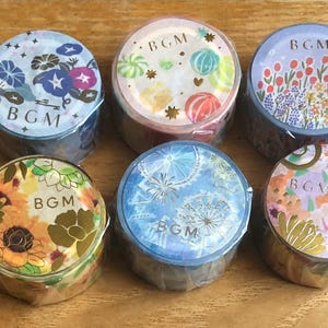 BGM Washi Tape 20 mm | Various Style Masking Tape | 5 m length