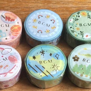 BGM Washi Tape 15 mm | Various Styles Masking Tape | 5 m length