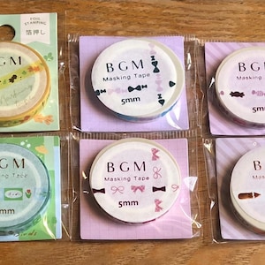 BGM Washi Tape 5 mm | Various Style Masking Tape | 5 m length