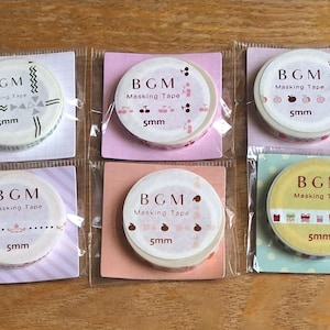 BGM Washi Tape 5 mm | Various Style Masking Tape | 5 m length