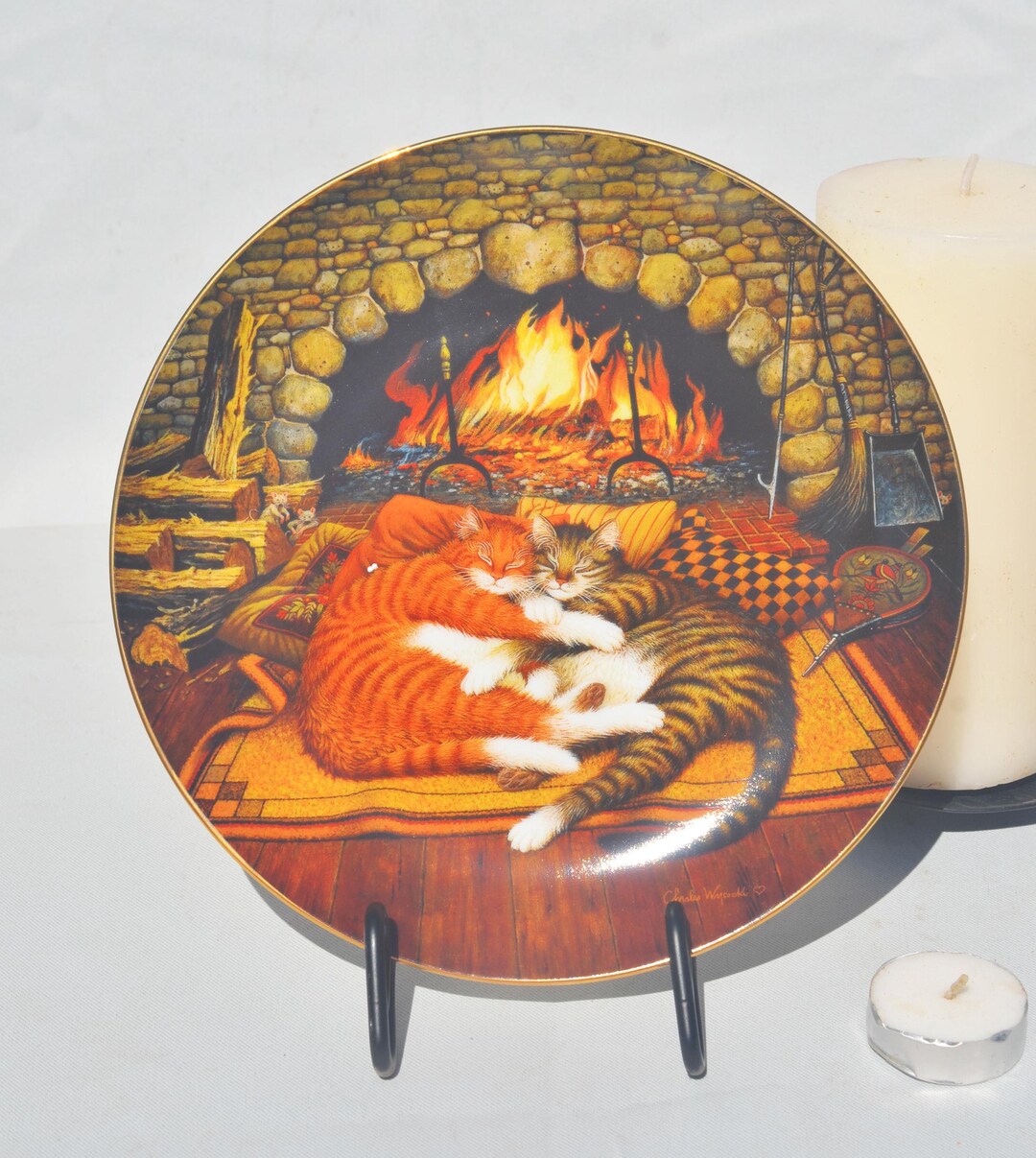 Limited Edition Charles Wysocki "catnapping" Collection Plate - Etsy