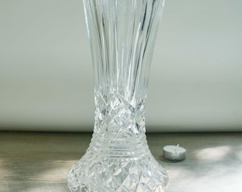 DIAMANTE Swarovski Crystal Vase - Swirl - Hand Cut Design With