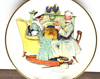 Norman Rockwell &quot;Gaily Sharing Vintage Times&quot; Collection Plate