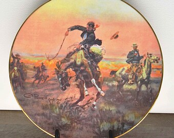 Charles M. Russell &quot;A Bad One&quot; Collection Plate
