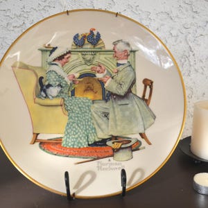 Norman Rockwell &quot;Gaily Sharing Vintage Times&quot; Sammelteller 1973