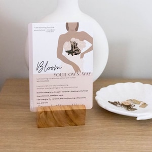 Rectangle Natural Wooden Card Stand | Wood Slice | Menu Card Holder | Business Card Holder | Photo Stand, Affirmation Stand, Note Stand