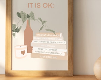 DOWNLOADABLE Spiritual Digital Art Print - Its ok to make mistakes | Mental Health | Self Love | Awakening | love