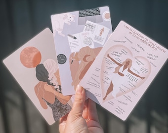 Affirmation Cards For Teen Girls  - Bloom By The Moon | Mindful Cards | Mindset Cards | Self Love | Motivation | Empowerment | Mental Health
