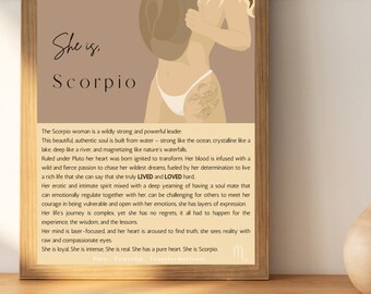 Scorpio Zodiac Art Print: Modern Feminine Wall Decor (Digital Download)