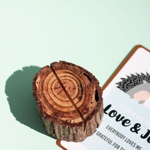 Natural Wooden Card Stand | Wood Slice | Menu Card Holder | Business Card Holder | Photo Stand, Affirmation Stand, Note Stand