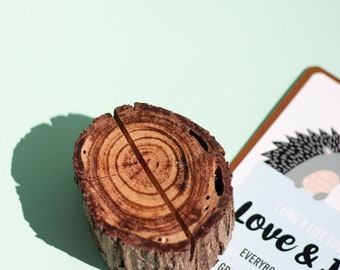 Natural Wooden Card Stand | Wood Slice | Menu Card Holder | Business Card Holder | Photo Stand, Affirmation Stand, Note Stand