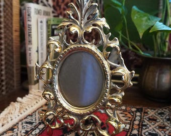 Vintage Ornate Brass Victorian Style Photo Frame | Rococo Hollywood Regency Decor