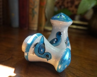 Vintage 1970-tals Tonala Pottery Ken Edwards salt- och pepparkar | Mexikansk folkkonstkeramik | Sydvästlig dekor