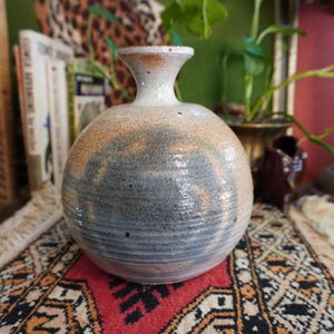 Vintage Studio Pottery Abstract Bud Vase | MCM Studio Vessel Artist Signed | Mid-Century Pottery 1970s Studio Pottery