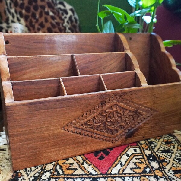 Desk Organizer Wood Etsy