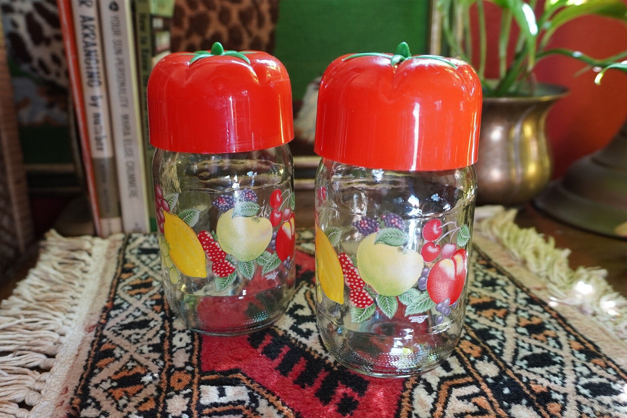 Lot De Bocaux Vintage Années 70 – Solmaz Mercan, Déco Tomate Et Fruit
