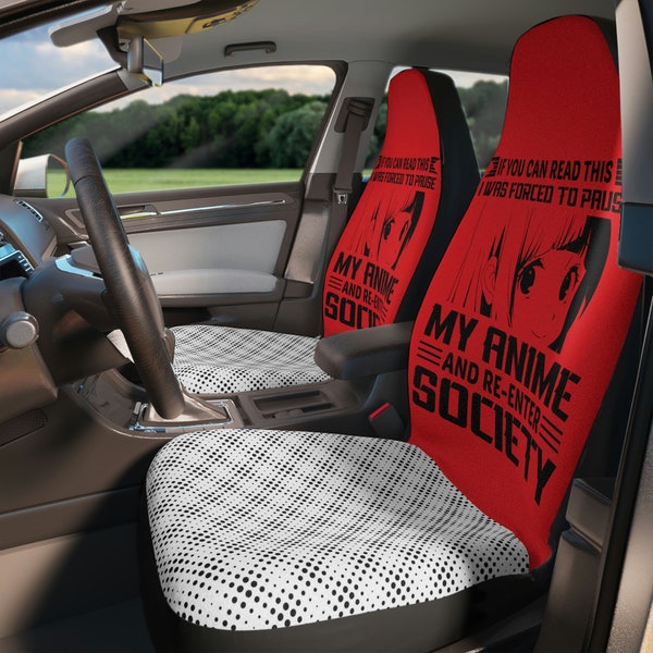 Forced to Pause Anime Anime Car Seat Covers | Anime Car Seat Cover | Anime Lover | Anime Gift | Anime Lover Gift Car Interior