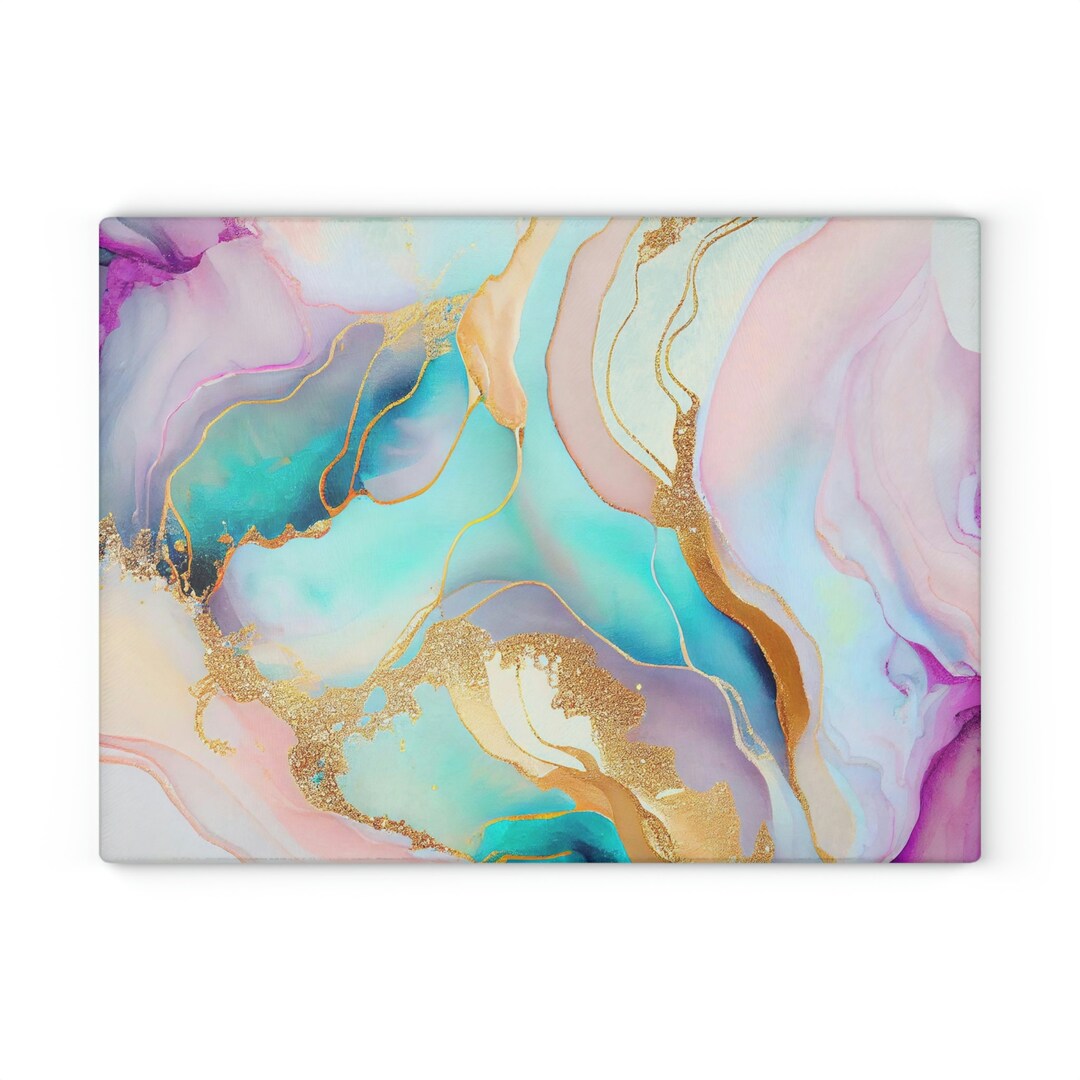 Pastel Marble Glass Cutting Board Glass Cutting Board Gifts for Chef