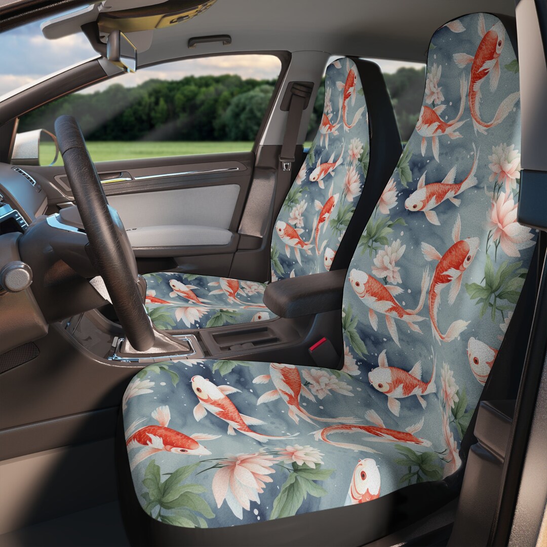 Koi Fish Car Seat Cover Japanese Style Seat Covers Koi Fish Car Decor
