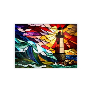 Lighthouse Faux Stained Glass (custom)