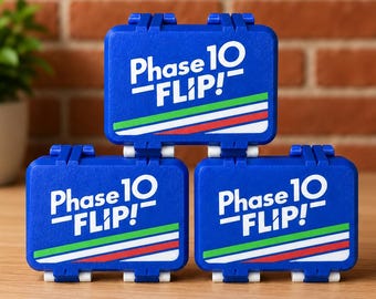 Phase 10 Flip Card Storage Box With Card Holder| 3D Printed Organizer Case | Travel-Friendly