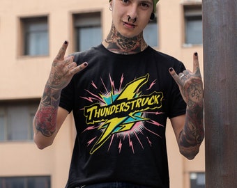 AC/DC Thunderstruck T-Shirt: Vintage 80s Rock Glam Tee