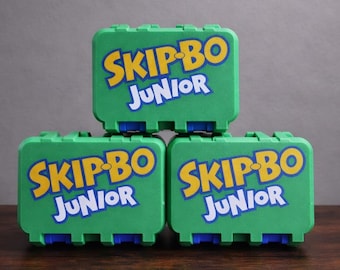 Skip Bo Junior Card Game Storage Box, 3D Printed Travel Case with Card Holder