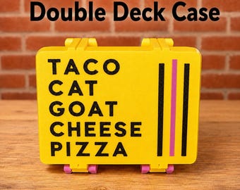 Taco Cat Goat Cheese Pizza Double Deck Card Box | 3D Printed Game Card Storage Organizer Case