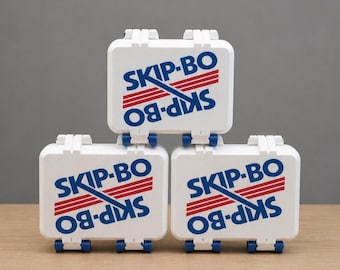 Skip-Bo Card Game Storage Case | Vintage Logo Organizer Box, Travel Friendly