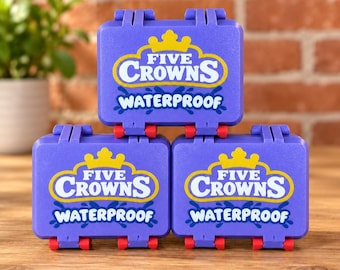 Five Crowns Waterproof Card Game Case | 3D Printed Travel Organizer (Snap Latches)