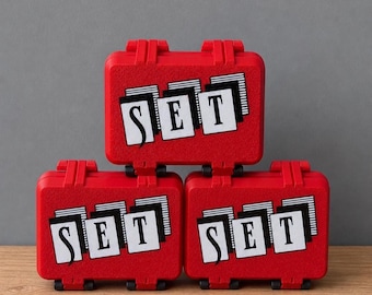 SET Game Storage Box | Red Card Game Case Organizer | Travel Holder
