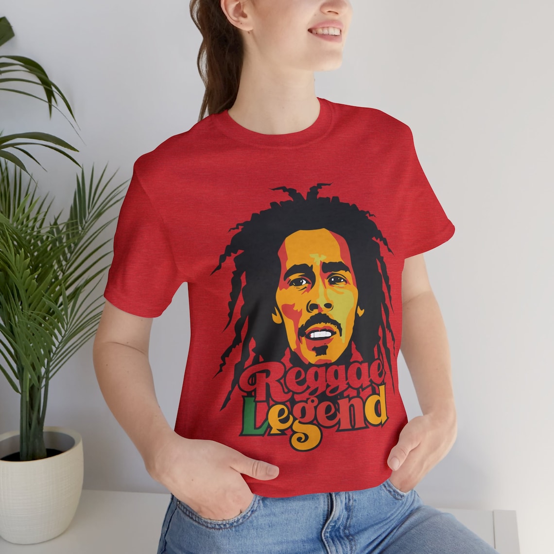 T-shirt Uomo - Bob Marley Reggae - Bianca Maniche Corte - Foto 4