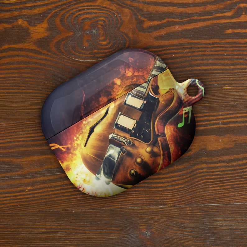 Electric Guitar Airpods Case With Musical Notes, Cute Airpods Pro Cover