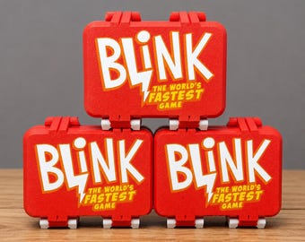 3D Printed BLINK Card Game Storage Box, Compact Travel Case, Red Organizer