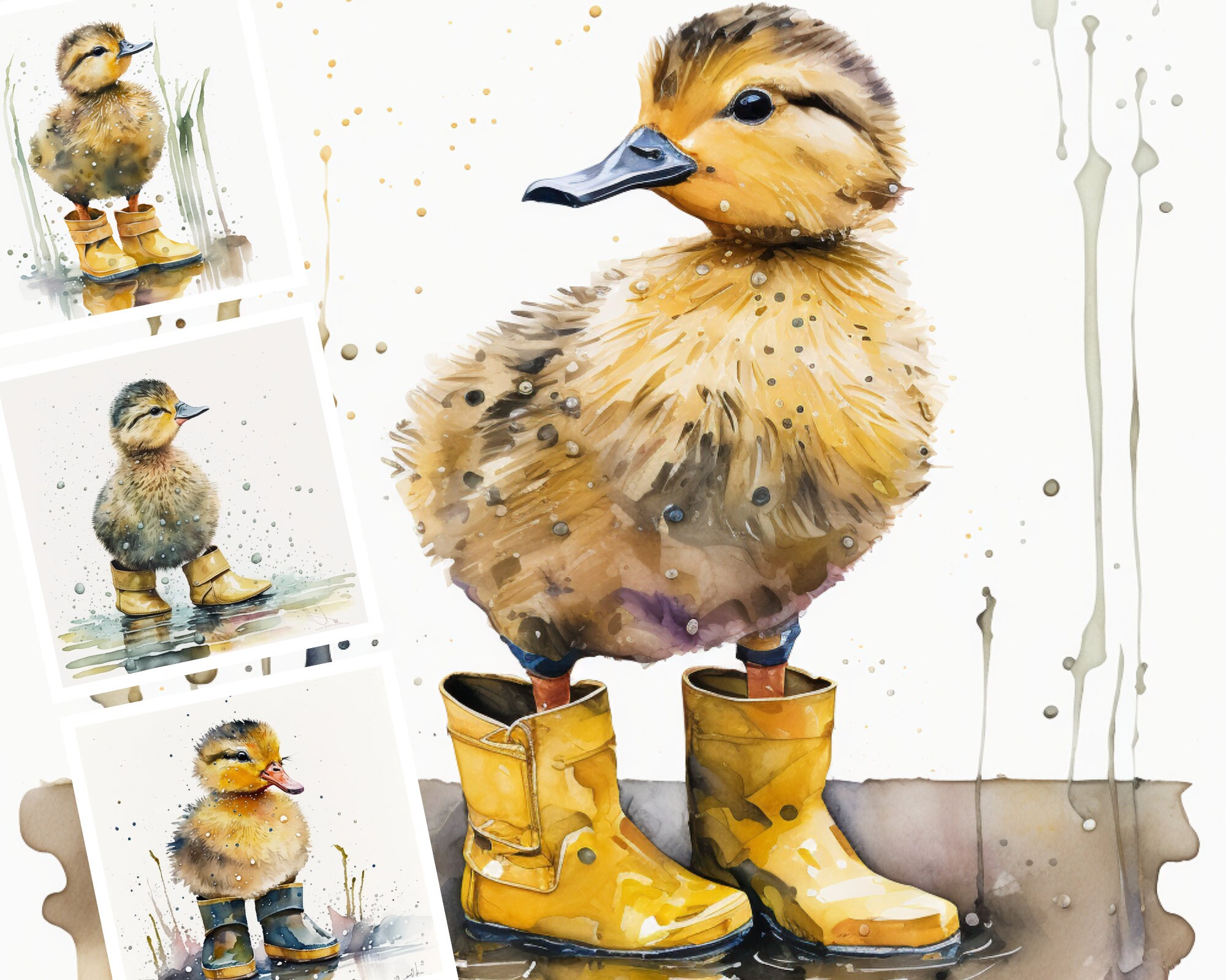 Duck in Wellies Etsy Canada