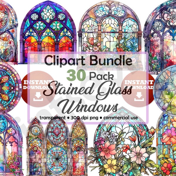 Best Stained Glass Window Clipart Bundle Colorful Vivid Vintage Windows No Background Transparent PNG High Quality Beautiful Images Pictures
