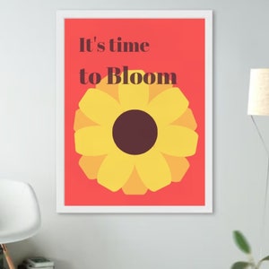It is Time to Bloom Poster-RED