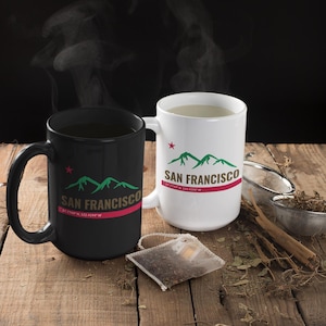 San Francisco Coffee Mug, California Coffee Mug, San Francisco California Souvenir Mug (11oz, 15oz)